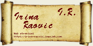 Irina Raović vizit kartica